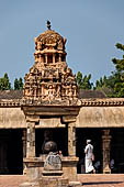 The great Chola temples of Tamil Nadu - The Brihadishwara Temple of Thanjavur.  A lesser pavilion in front of the main temple. 